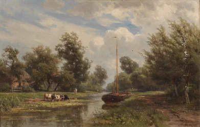 Kühe weiden am Kanal